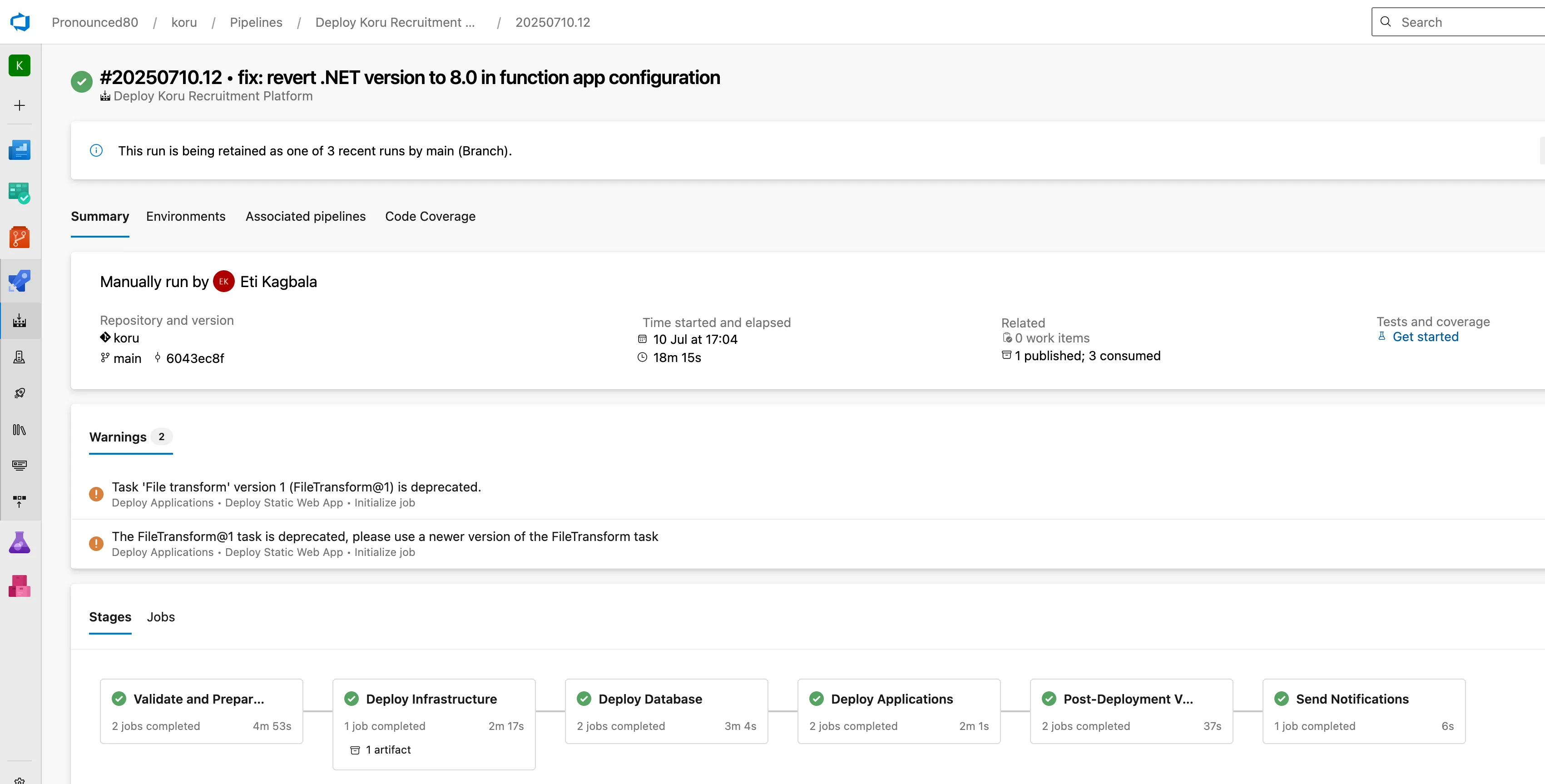 Deployment Pipeline Stages