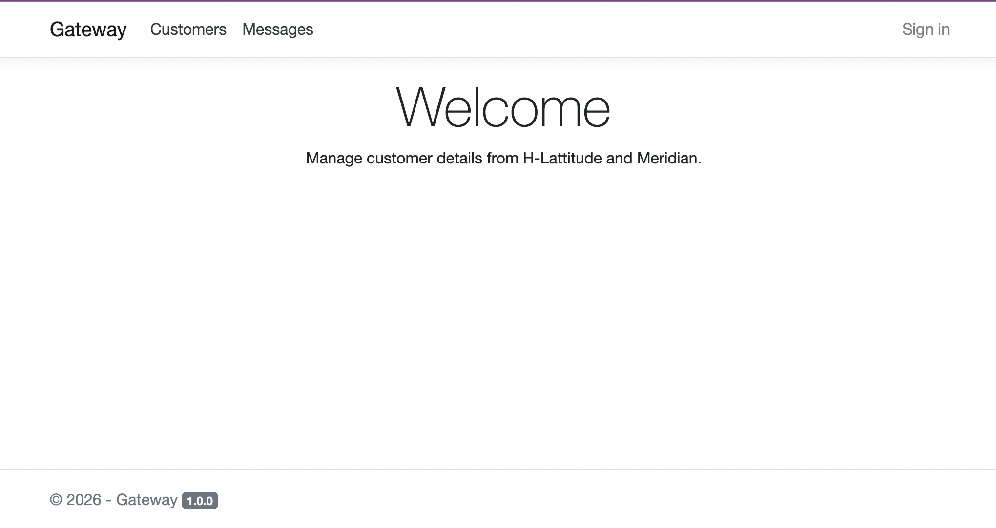 Gateway Welcome Page